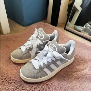Adidas Women's Gray and White Sneakers